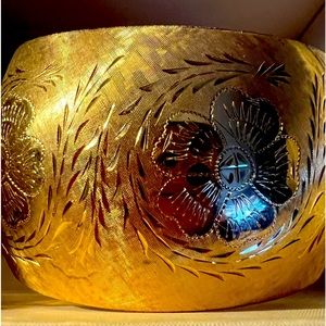 14k Very Heavy Vintage Wide Bangle Bracelet 73:5 Gr Very Width